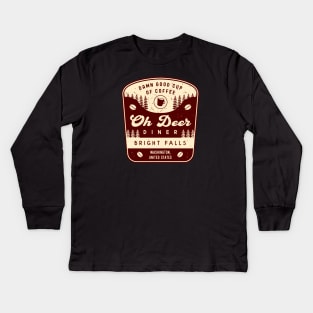 Oh Deer Diner Emblem Kids Long Sleeve T-Shirt